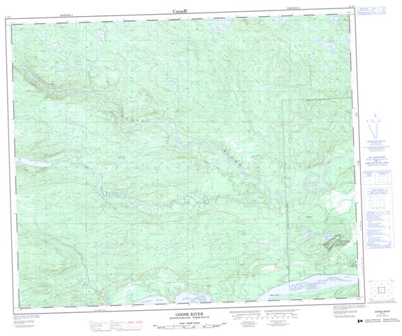 Goose River Topographic Paper Map 013F07 at 1:50,000 scale