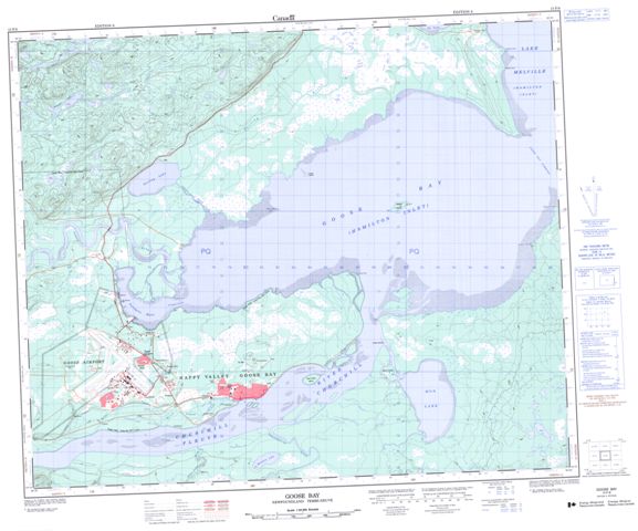 Goose Bay Topographic Paper Map 013F08 at 1:50,000 scale