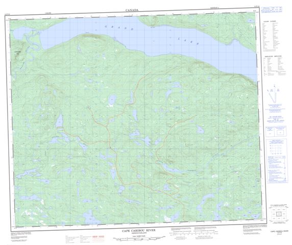 Cape Caribou River Topographic Paper Map 013F10 at 1:50,000 scale
