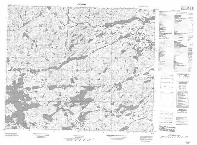 No Title Topographic Paper Map 013G02 at 1:50,000 scale