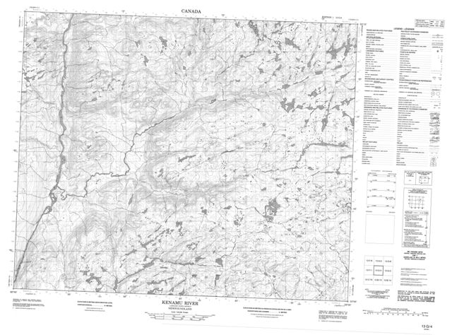Kenamu River Topographic Paper Map 013G04 at 1:50,000 scale