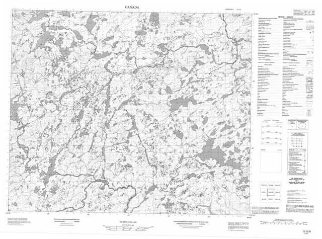 No Title Topographic Paper Map 013G08 at 1:50,000 scale