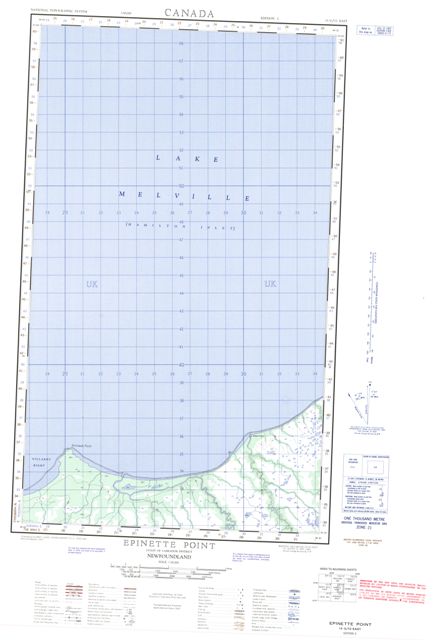 Epinette Point Topographic Paper Map 013G12E at 1:50,000 scale