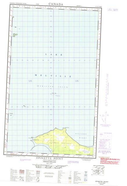 Epinette Point Topographic Paper Map 013G12W at 1:50,000 scale