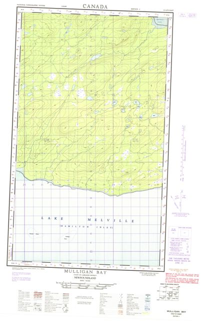 Mulligan Bay Topographic Paper Map 013G13E at 1:50,000 scale