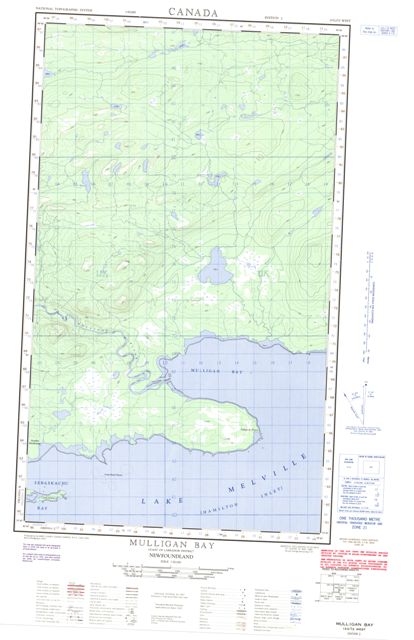 Mulligan Bay Topographic Paper Map 013G13W at 1:50,000 scale