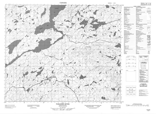Paradise River Topographic Paper Map 013H06 at 1:50,000 scale