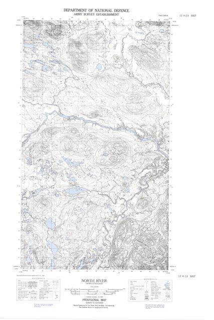 North River Topographic Paper Map 013H13E at 1:50,000 scale