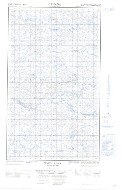 North River Topographic Paper Map 013H13W at 1:50,000 scale