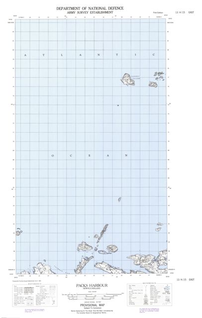 Packs Harbour Topographic Paper Map 013H15E at 1:50,000 scale