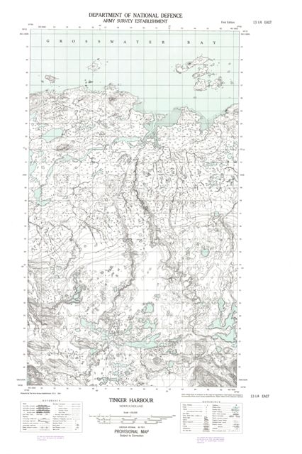 Tinker Harbour Topographic Paper Map 013I04E at 1:50,000 scale