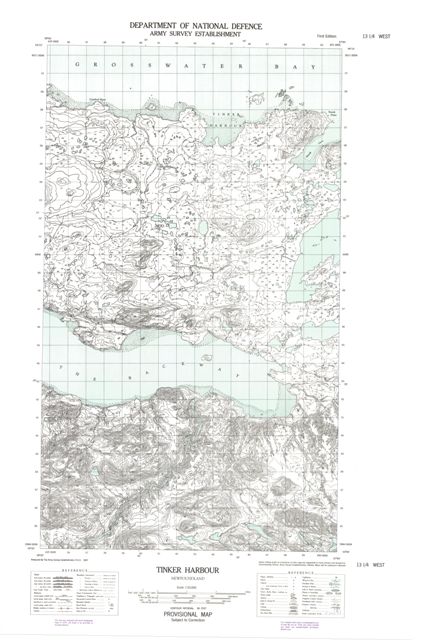 Tinker Harbour Topographic Paper Map 013I04W at 1:50,000 scale