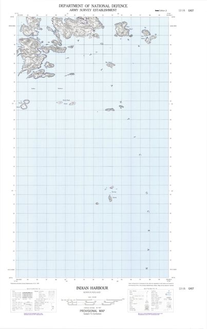 Indian Harbour Topographic Paper Map 013I06E at 1:50,000 scale