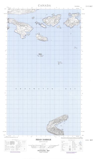 Indian Harbour Topographic Paper Map 013I06W at 1:50,000 scale