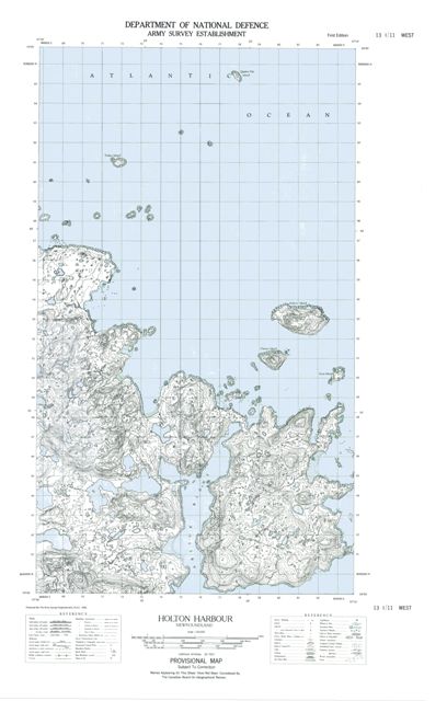 Holton Harbour Topographic Paper Map 013I11W at 1:50,000 scale