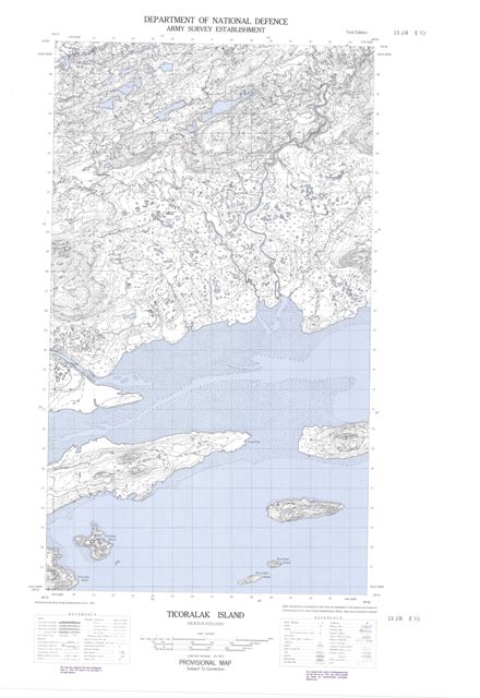 Ticoralak Island Topographic Paper Map 013J08E at 1:50,000 scale
