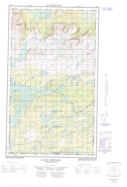 Lake Michael Topographic Paper Map 013J09W at 1:50,000 scale