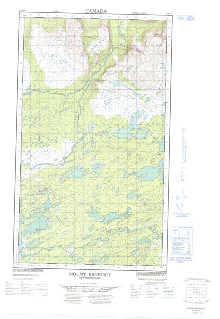 Mount Benedict Topographic Paper Map 013J10E at 1:50,000 scale