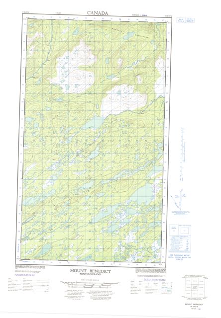 Mount Benedict Topographic Paper Map 013J10W at 1:50,000 scale
