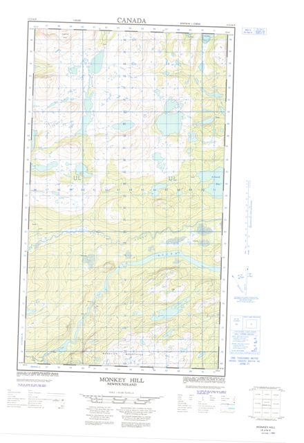 Monkey Hill Topographic Paper Map 013J14E at 1:50,000 scale