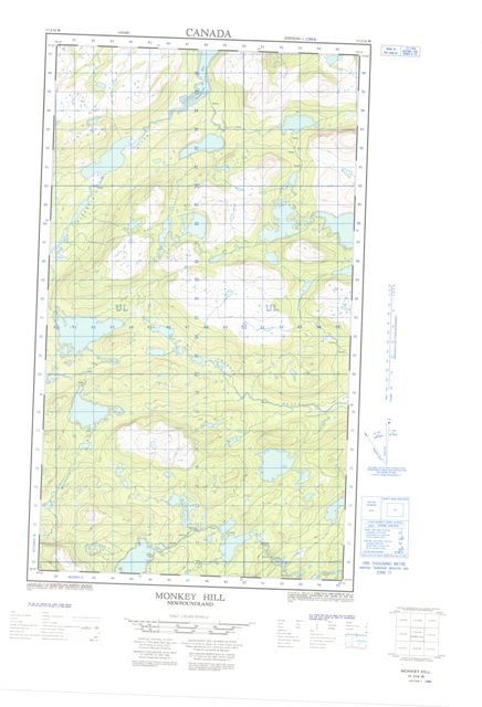 Monkey Hill Topographic Paper Map 013J14W at 1:50,000 scale