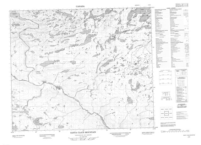 Santa Claus Mountain Topographic Paper Map 013K03 at 1:50,000 scale