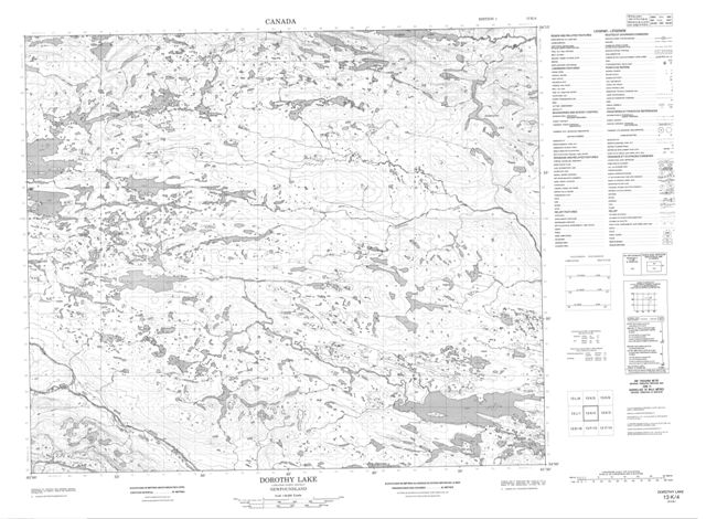 Dorothy Lake Topographic Paper Map 013K04 at 1:50,000 scale