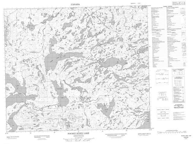 Pocket Knife Lake Topographic Paper Map 013K06 at 1:50,000 scale