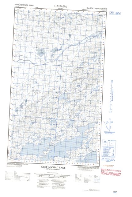 West Micmac Lake Topographic Paper Map 013K09W at 1:50,000 scale