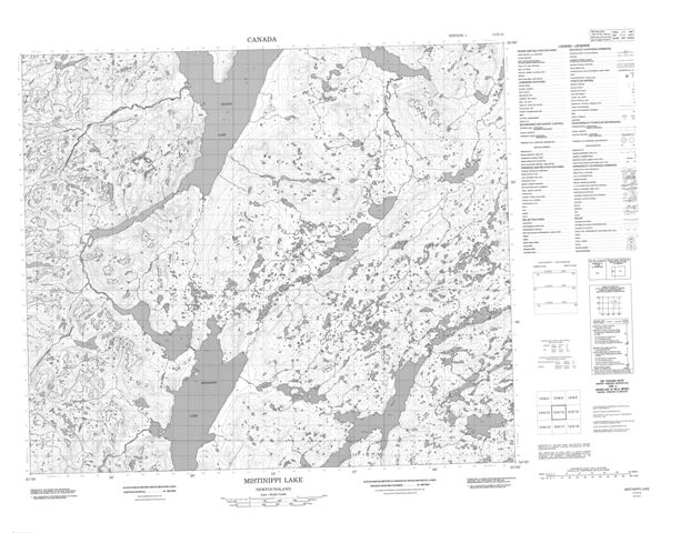 Mistinippi Lake Topographic Paper Map 013K14 at 1:50,000 scale