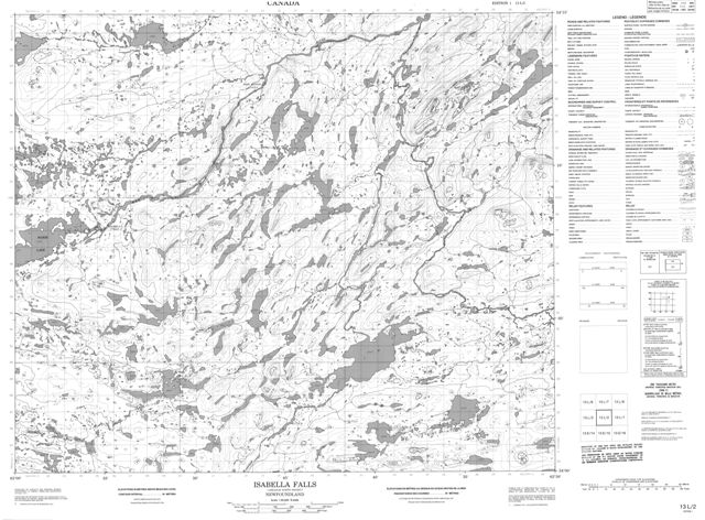 Isabella Falls Topographic Paper Map 013L02 at 1:50,000 scale