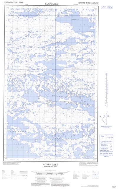 Agnes Lake Topographic Paper Map 013L04E at 1:50,000 scale