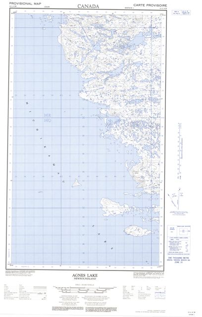 Agnes Lake Topographic Paper Map 013L04W at 1:50,000 scale
