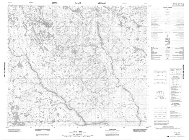 Fazy Lake Topographic Paper Map 013L11 at 1:50,000 scale