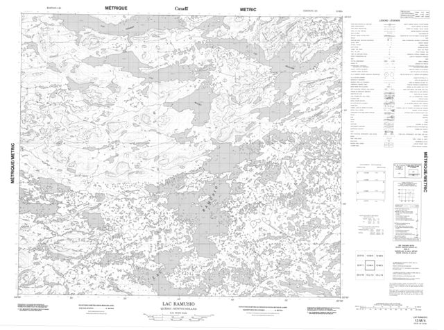 Lac Ramusio Topographic Paper Map 013M04 at 1:50,000 scale