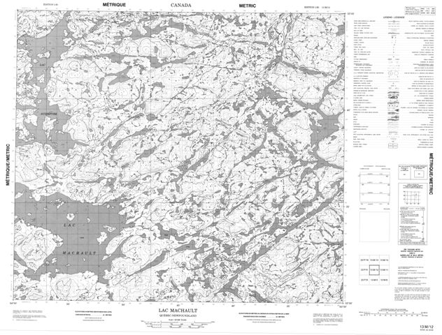 Lac Machault Topographic Paper Map 013M12 at 1:50,000 scale