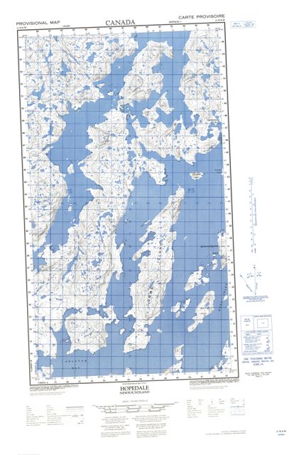 Hopedale Topographic Paper Map 013N08W at 1:50,000 scale