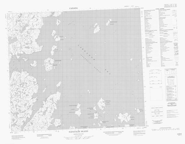 Napatalik Island Topographic Paper Map 013N09 at 1:50,000 scale