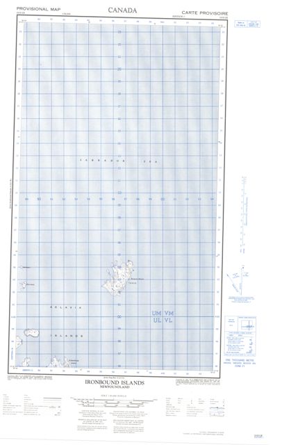 Ironbound Islands Topographic Paper Map 013O02E at 1:50,000 scale