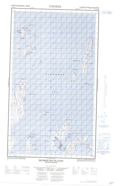 Ironbound Islands Topographic Paper Map 013O02W at 1:50,000 scale