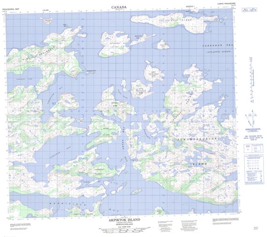 Akpiktok Island Topographic Paper Map 014C03 at 1:50,000 scale