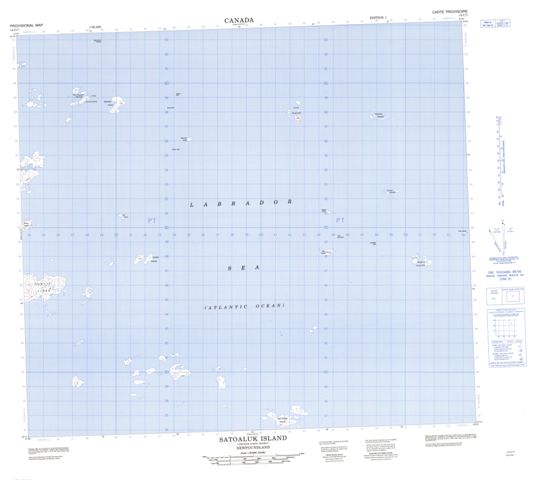 Satoaluk Island Topographic Paper Map 014C07 at 1:50,000 scale