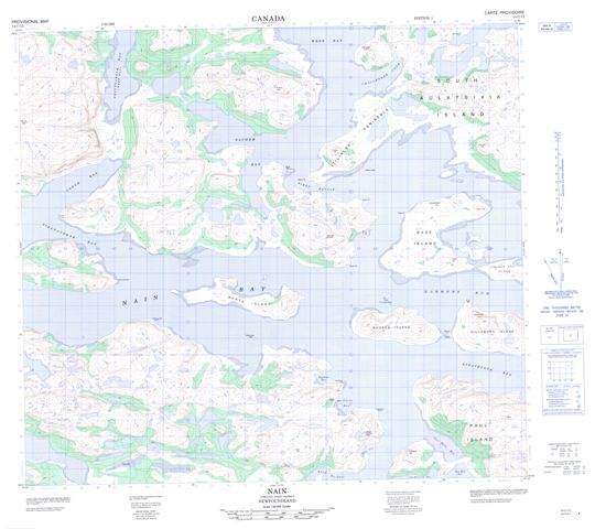 Nain Topographic Paper Map 014C12 at 1:50,000 scale