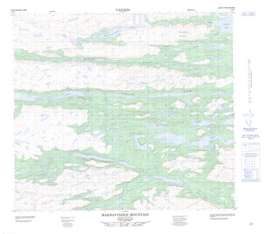 Makhavinekh Mountain Topographic Paper Map 014D01 at 1:50,000 scale