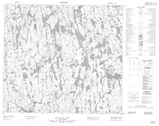 No Title Topographic Paper Map 014D13 at 1:50,000 scale