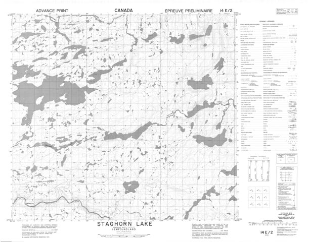 Staghorn Lake Topographic Paper Map 014E02 at 1:50,000 scale
