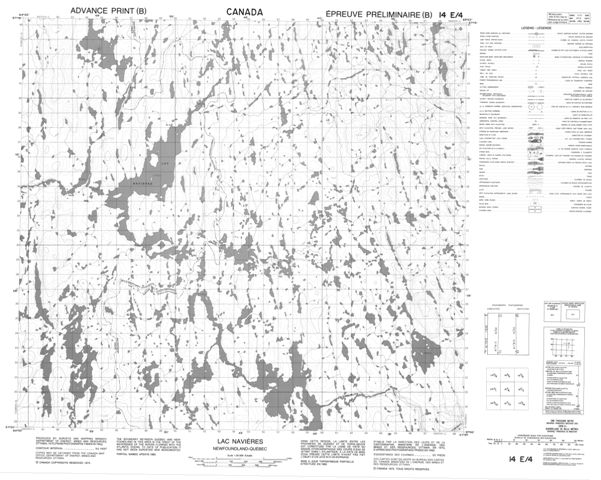 Lac Navieres Topographic Paper Map 014E04 at 1:50,000 scale