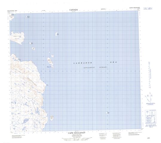 Cape Kiglapait Topographic Paper Map 014F03 at 1:50,000 scale
