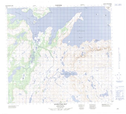 Avakutak Bay Topographic Paper Map 014F04 at 1:50,000 scale