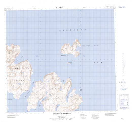 Mugford Harbour Topographic Paper Map 014F13 at 1:50,000 scale